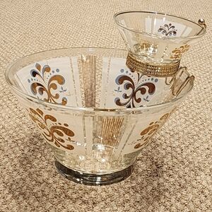 Vintage Gold & White "Chip & Dip"  Serveware Set, discounted shipping!
